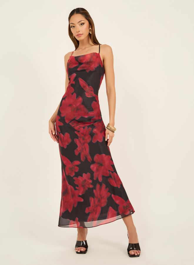 ستايلي فستان شيفون بنقوش الزهور - Image 1