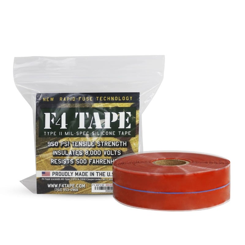 Bondit F4 Emergency Self-Fusing Silicone Tape, Repair Plumbing Pipe & Radiator Hose Leak, Electrical Insulation, Permanent Bonding, Waterproof, 1" x 36' x 20mil, Red - Image 1