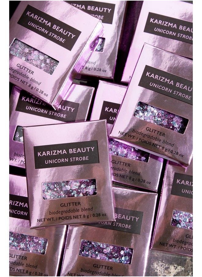 KARIZMA - Unicorn Strobe Biodegradable Chunky Glitter Karizma Beauty Silver Bio Glitter Eco Glitter Face Glitter Festival Chunky 10G - Image 1
