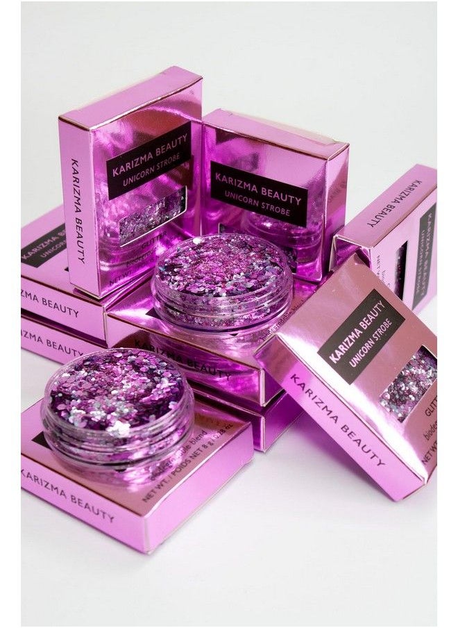 KARIZMA - Unicorn Strobe Biodegradable Chunky Glitter Karizma Beauty Silver Bio Glitter Eco Glitter Face Glitter Festival Chunky 10G - Image 1
