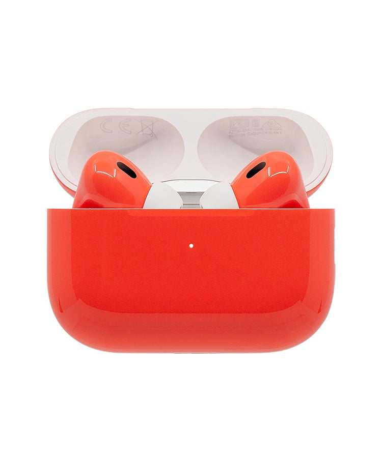 CAVIAR Customized AirPods Pro 3 Case with Automotive-Grade Paint Scratch-Resistant, Shockproof, Durable, Stylish Protective Cover, Personalized Design, Perfect Fit for Airpods Pro 3 Glossy  Neon Orange - Image 1