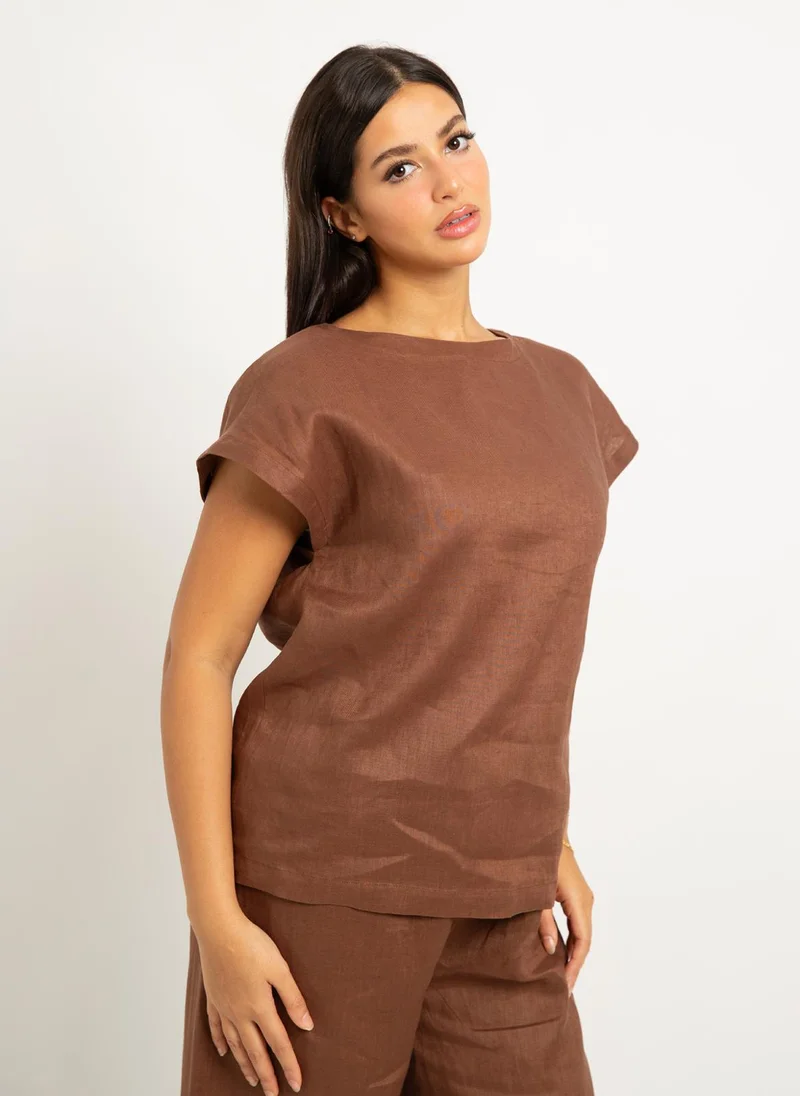 Kaafmeem Brown Linen Light Set