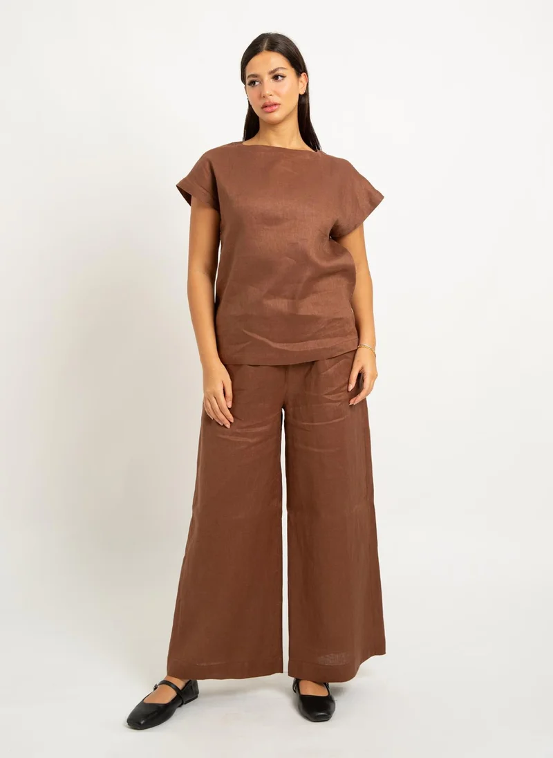 Kaafmeem Brown Linen Light Set