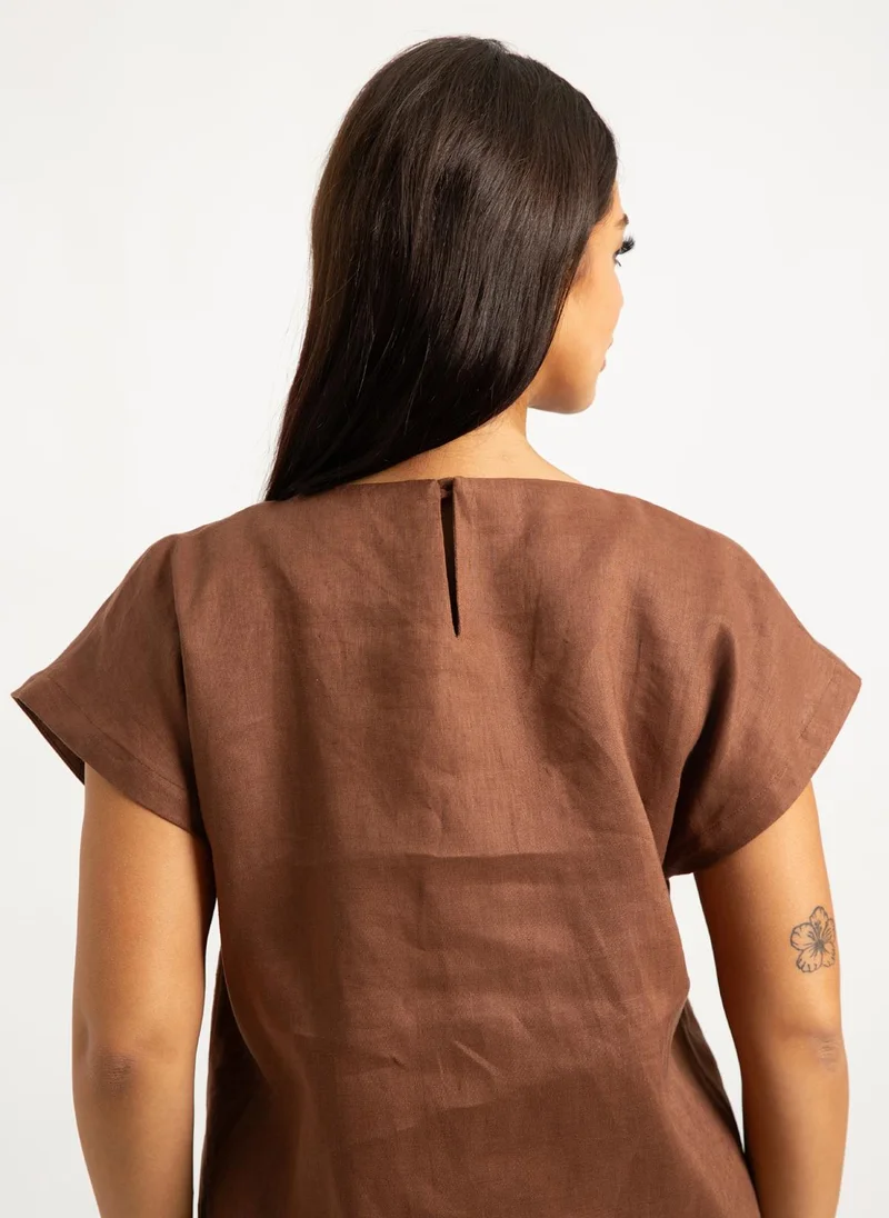 Kaafmeem Brown Linen Light Set