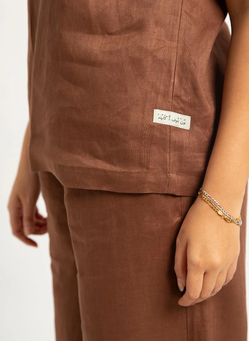 Kaafmeem Brown Linen Light Set