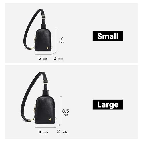 INICAT Sling Bag for Women Touchscreen Small Crossbody Cell Phone Purse Fanny Pack(White Brown Anti Theft) - Image 3