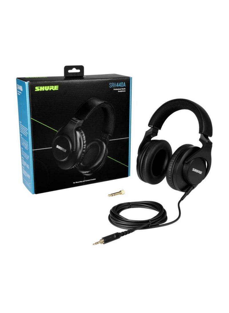 Closed-back Studio Headphones with 40mm Neodymium Drivers, 9.84-foot Straight Cable, and Gold-plated Adapter