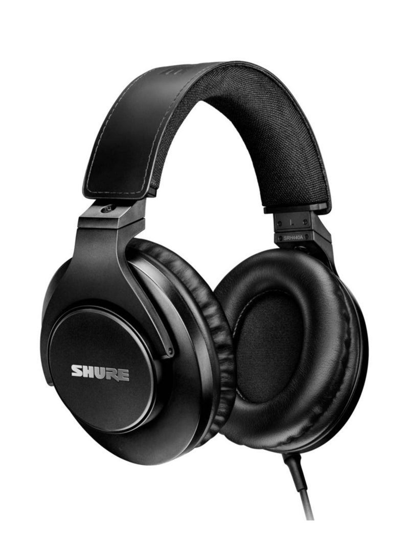 Closed-back Studio Headphones with 40mm Neodymium Drivers, 9.84-foot Straight Cable, and Gold-plated Adapter