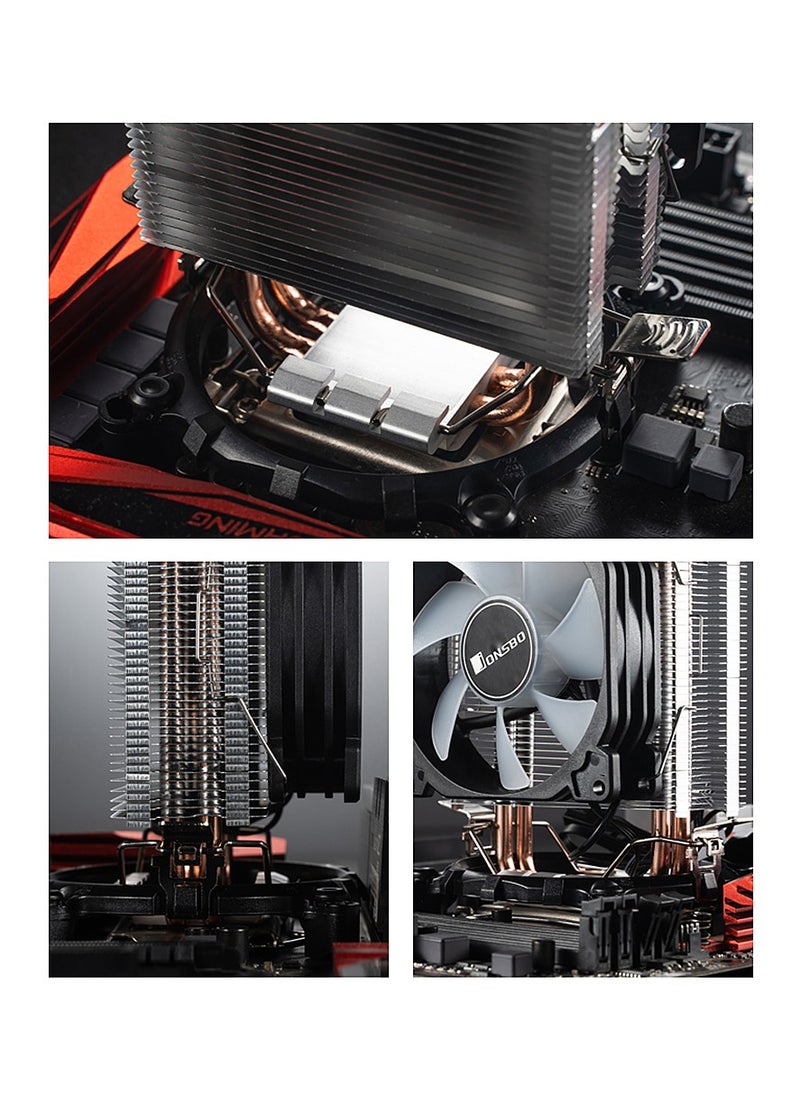 Generic CR1200 RGB CPU Air Cooler, 90mm PWM CPU Cooler with 2 Heat Pipes, Removable Computer PC Fans Easy to Install, Quiet Rainbow RGB Cooling Fan for Intel LGA 1200/775/1150/1151/1155/1156, AMD AM4 AM3,Black  - Image 5