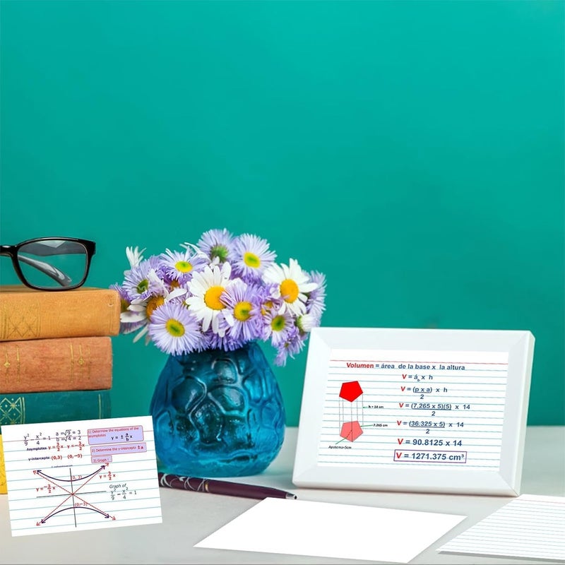 Pinovk 5x7 Ruled Index Cards 50 Pcs - Heavyweight White Note Cards for Office Organization - Large Lined Flashcards for Recipe Cards, Public Speaking & Task Tracking - 250gsm Thick Paper Note Cards - Image 5