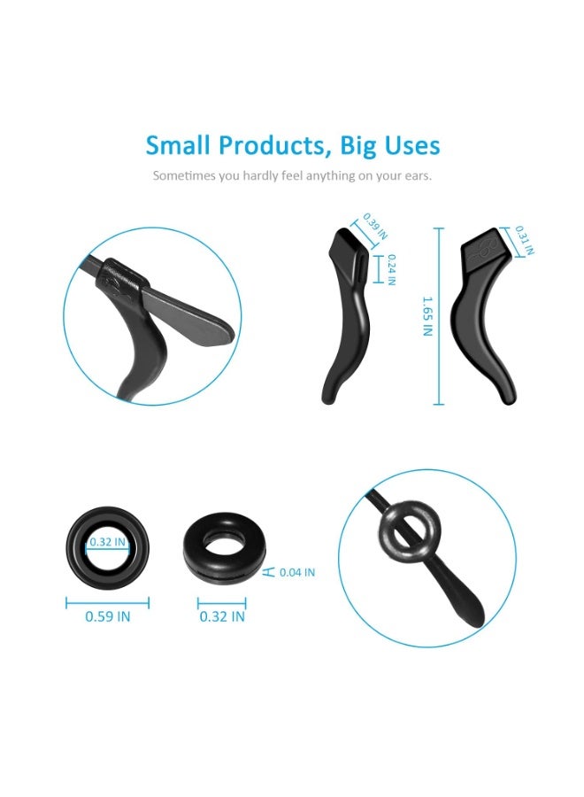 12 Pairs Eyeglasses Ear Grips, Anti-Slip Silicone Ear Hooks Retainer for Kids & Adults - Image 2