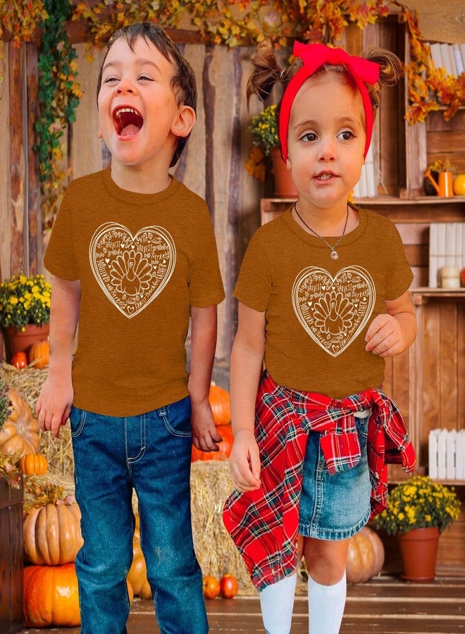 CAZYCHILD تيشيرت عيد الشكر للأطفال الصغار (بنين وبنات) - تيشيرت مضحك على شكل ديك رومي - تيشيرت للأطفال "هيا نأكل حتى تترنح" - تيشيرتات شاكرة وممتنة - Image 4