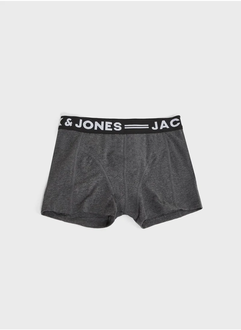 Jack & Jones Junior 3 Pack Kids Logo Band Trunks