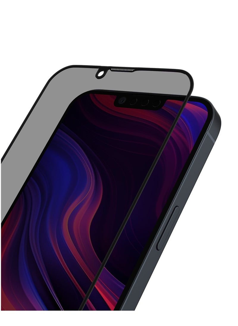 Moxedo Moxedo Ultra Shield Tempered Glass Screen Protector Privacy 9H Hardness Full Coverage Anti-Spy Protection with Auto-Align Easy Applicator Compatible for iPhone 13 Pro 6.1 inch  - Image 1