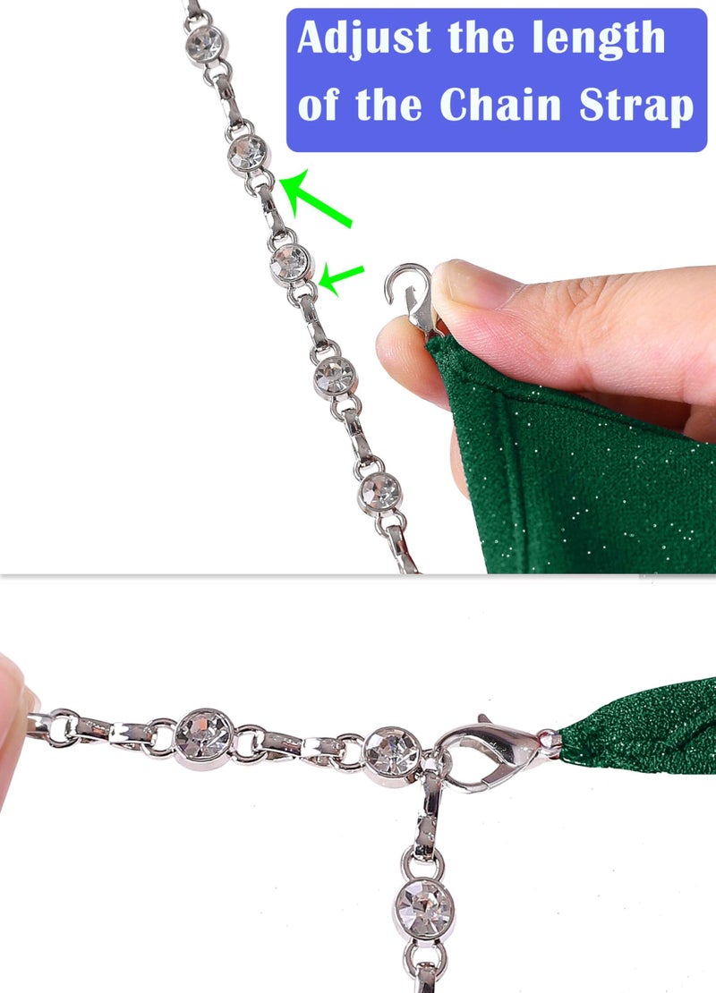 VFSHOW Womens Formal Prom Maxi Dresses Ruched High Slit Beaded Spaghetti Strap Sweetheart Neck Glitter Bodycon Evening Gown Dress (Green, Small) 11523 GRN S - Image 4
