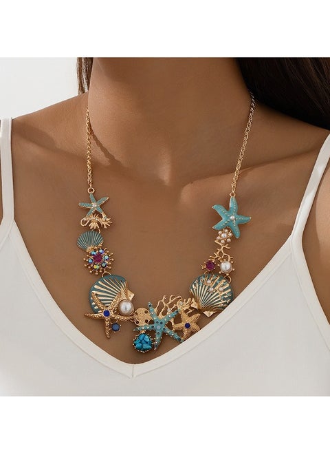 Shell Starfish Coral Pearl Collarbone Chain