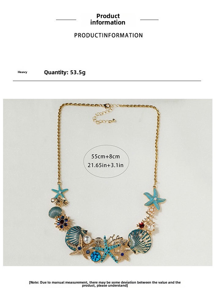 Shell Starfish Coral Pearl Collarbone Chain