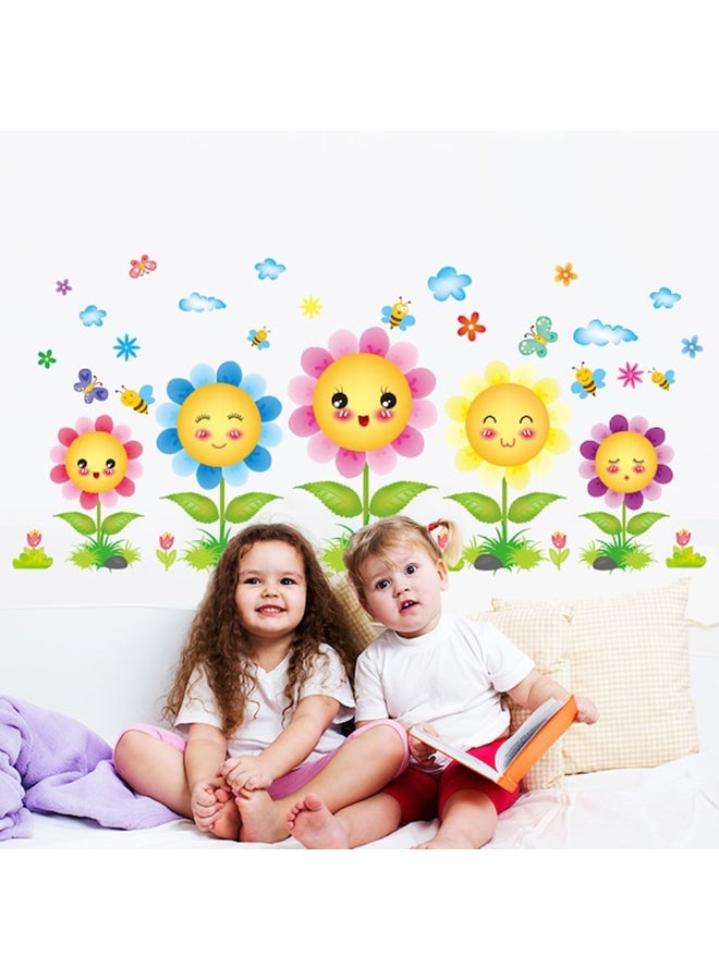 NIBEMINENT Cartoon Flower Self Adhesive Wall Sticker Multicolour 105 x 50cm - Image 3