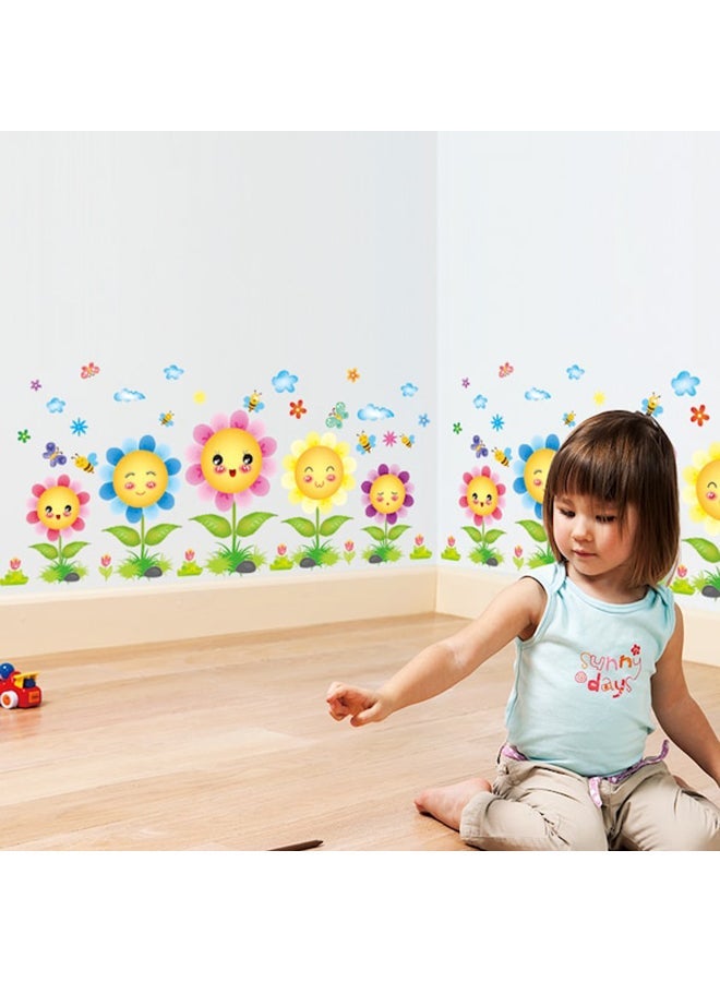 NIBEMINENT Cartoon Flower Self Adhesive Wall Sticker Multicolour 105 x 50cm - Image 2