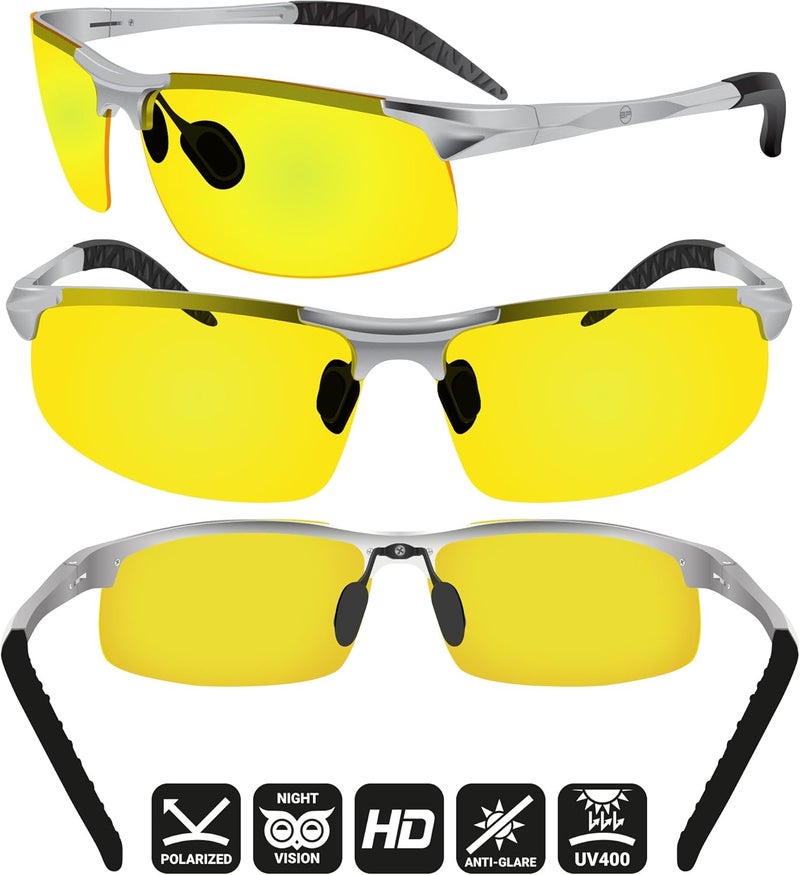 BLUPOND Night Driving Glasses For Men/Women - HD Yellow Vision for Maximum Clarity - Knight Visor - Image 4