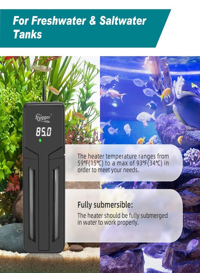 hygger Aquarium Heater,500W/800W/1200W Submersible Fish Tank Water Heater Double Quartz Explosion-Proof with for Freshwater Saltwater Tank - Image 5