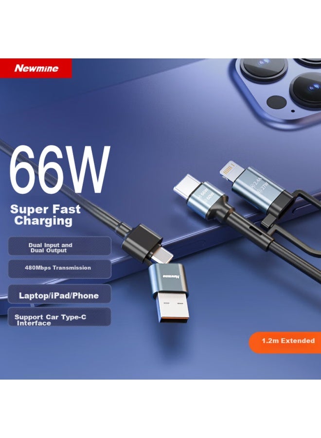 Newmine In 66w Two-to Charging Cable, Compatible With Tablets, Huawei Laptops, And Car Charging, Multifunctional, Classic Version - Image 1