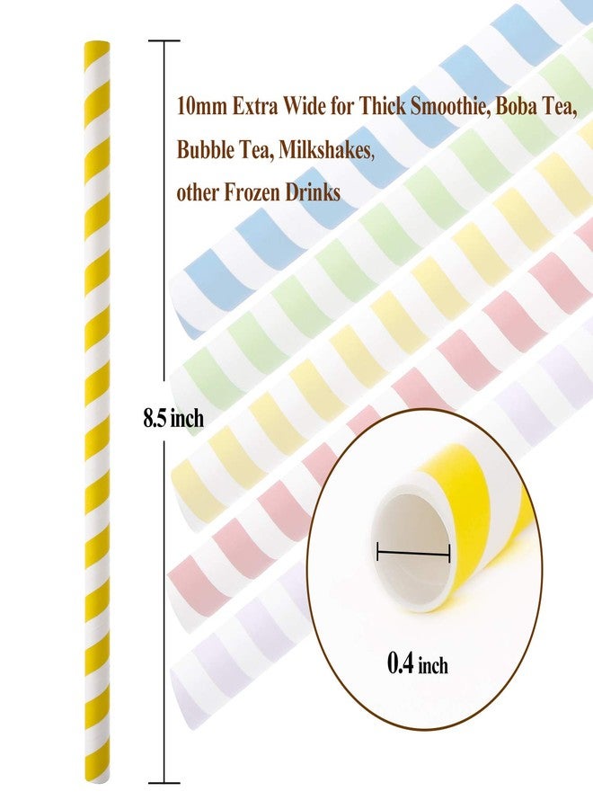 Hiware 100 Pack, Extra Wide Paper Smoothie, Boba Straws - 10 mm Wide Biodegradable Straws for Bubble Tea (Tapioca, Boba Pearls), Milkshakes, Jumbo Drinks - Shower, Wedding Party Supplies Decorations - Image 3