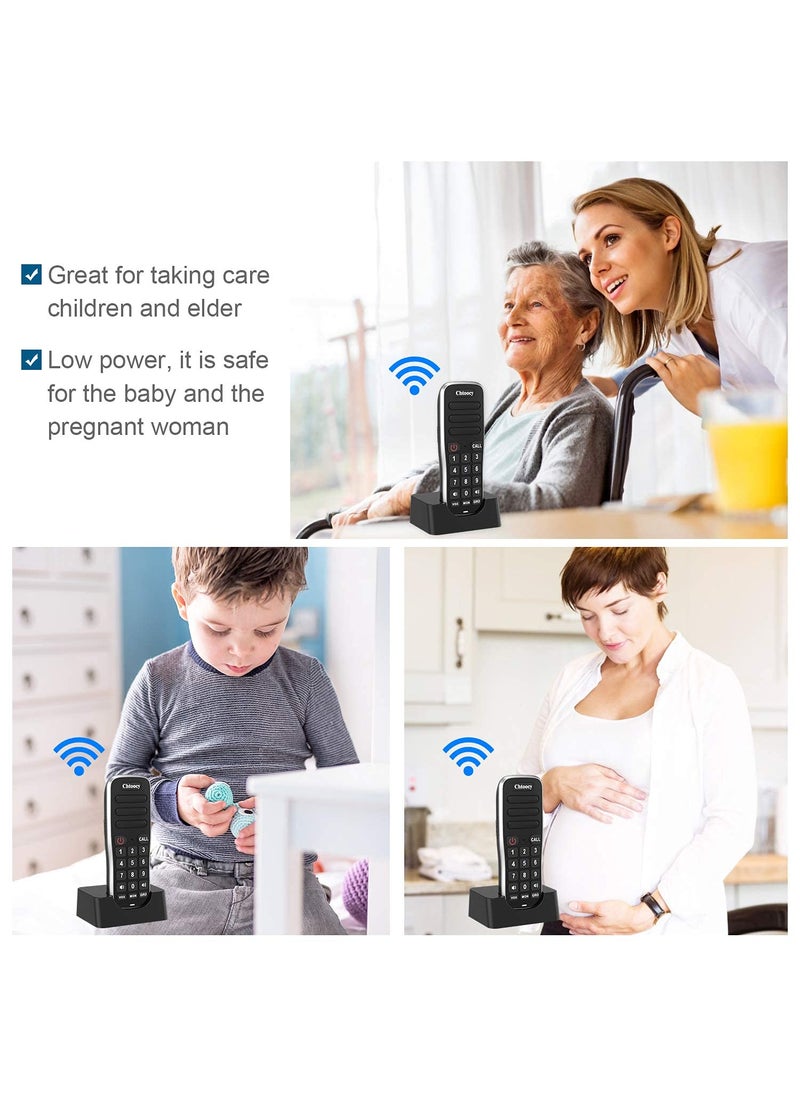 Chtoocy Chtoocy Rechargeable Intercoms Wireless for Home 5280 Feet Range 10 Channel, Handheld Wireless Intercom System for Home Business Office, Room to Room Communication System Expandable (4 Packs, Black)  - Image 2