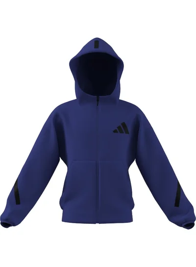 Adidas J Z.N.E.Fz Blue Training Track Tops For Junior 7-8Y