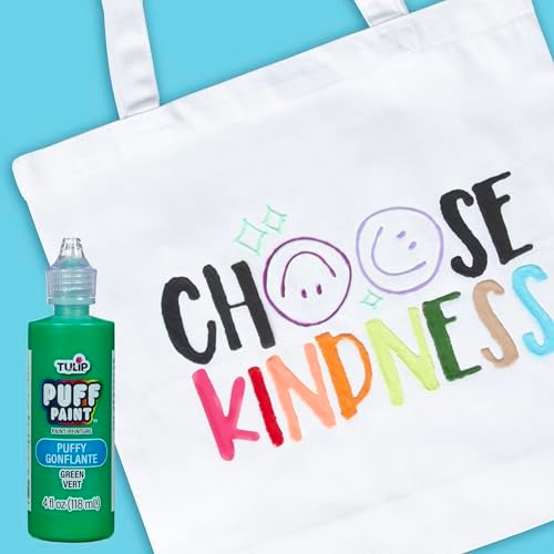 Tulip Puff Fabric Paint , Permanent Craft Paint for Clothes, DIY Projects, Notoxic, 4 fl oz, Puffy Green - Image 4