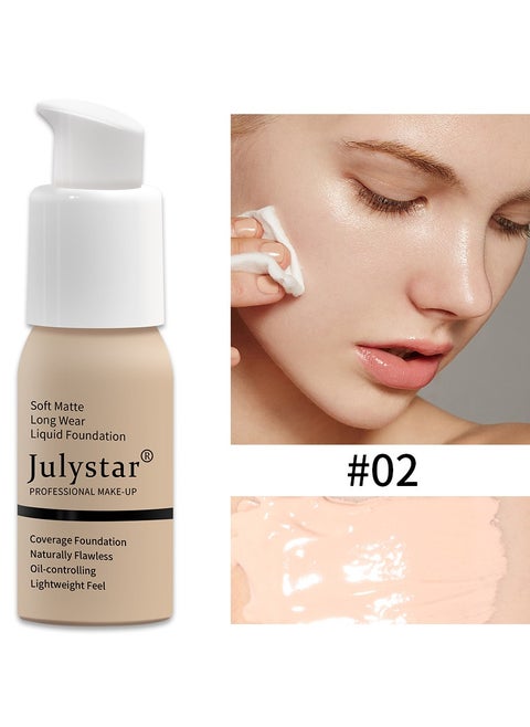 Soft Matte Long-Wear Liquid Foundation with Moisturizing Formula - Suitable for All Skin Types