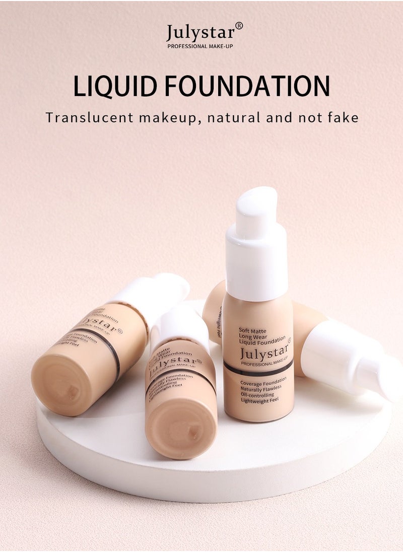Julystar - Soft Matte Long-Wear Liquid Foundation with Moisturizing Formula - Suitable for All Skin Types - Image 1