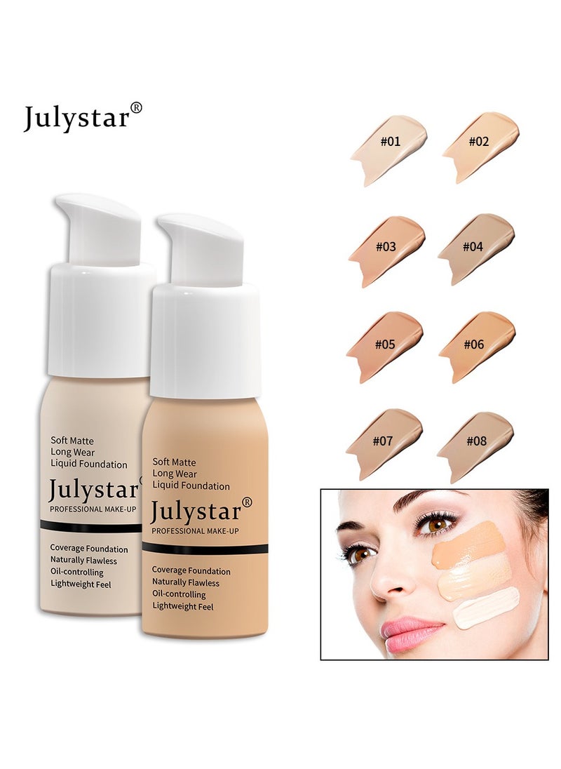 Julystar - Soft Matte Long-Wear Liquid Foundation with Moisturizing Formula - Suitable for All Skin Types - Image 1