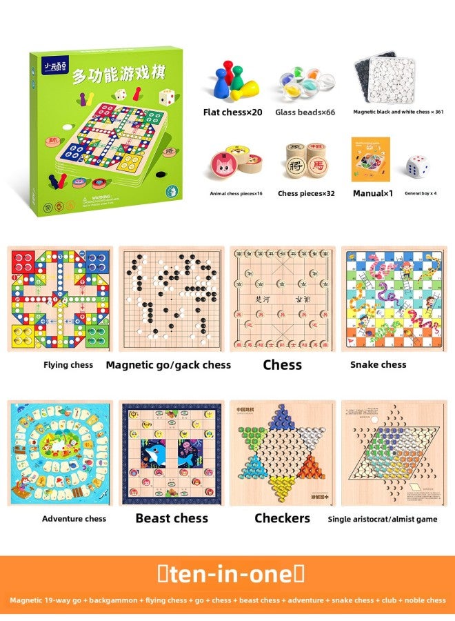 Flying Chess Children's Version Checkers Backgammon Primary School Students Chess Board Three-In-One Chess Set Educational Toys