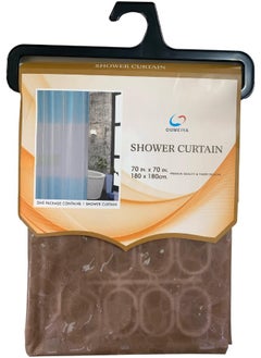 Generic Shower Curtain 180x180 cm, Water Proof, Plaid (Brick Color) 