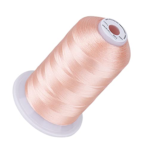Simthread 5500Yds Embroidery Thread 5000M 40WT Polyester Machine Embroidery Thread HighYardage Spool for Brother Singer Janome Babylock Husqvarna Home Commercial Machines Flesh Pink 901 - Image 1