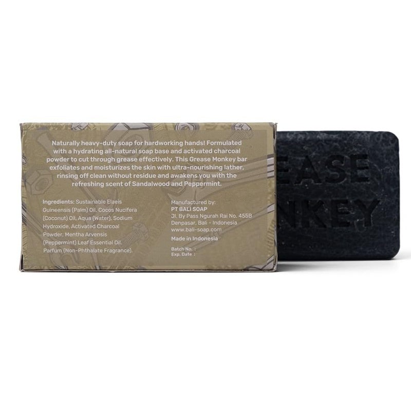 Bali Soap Grease Monkey - Natural Bar Soap for Mechanics, Men, Dad, Husband - Activated Charcoal Scrub, 1-Pack 7oz - Image 3