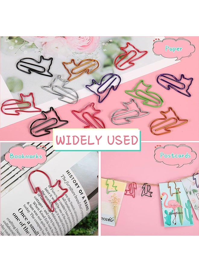 جي دي مجموعة أدوات مكتبية مدرسية لطيفة على شكل قطة، 42 قطعة، تتضمن 6 ألوان من الملاحظات اللاصقة اللطيفة على شكل قطط، و30 مشبك ورق على شكل قطة، و6 أقلام على شكل قطة، إكسسوارات مكتبية للعمل والمدرسة (قطة لطيفة). - Image 5