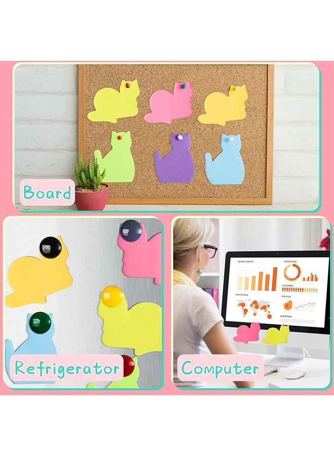 جي دي مجموعة أدوات مكتبية مدرسية لطيفة على شكل قطة، 42 قطعة، تتضمن 6 ألوان من الملاحظات اللاصقة اللطيفة على شكل قطط، و30 مشبك ورق على شكل قطة، و6 أقلام على شكل قطة، إكسسوارات مكتبية للعمل والمدرسة (قطة لطيفة). - Image 4