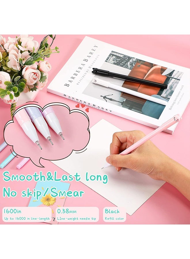 جي دي مجموعة أدوات مكتبية مدرسية لطيفة على شكل قطة، 42 قطعة، تتضمن 6 ألوان من الملاحظات اللاصقة اللطيفة على شكل قطط، و30 مشبك ورق على شكل قطة، و6 أقلام على شكل قطة، إكسسوارات مكتبية للعمل والمدرسة (قطة لطيفة). - Image 3