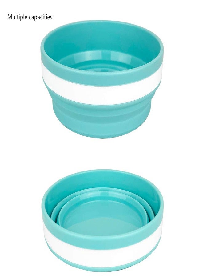 CARTINTS Collapsible Bowls With Lids Silicone Food Storage Containers Collapsible Camping Bowls Silicone Lunch Containers, Ideal for Travel and Camping, 32oz/950ml(Blue) - Image 4