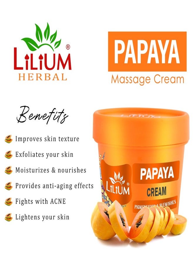 Lilium Papaya Massage Cream 100ml, Restores Glowing Skin, Facial Cream For Women & Men - Image 2