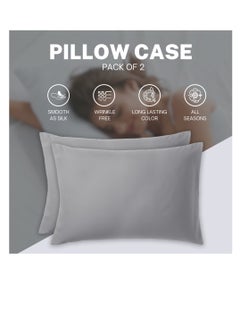 Infinitee Xclusives Premium Grey Queen Pillow Cases - 2 Piece Set Pillow Cover - Soft Brushed Microfiber Fabric - Pillow Cases Standard Size (20x30 Inches) by Infinitee Xclusives  - Image 5