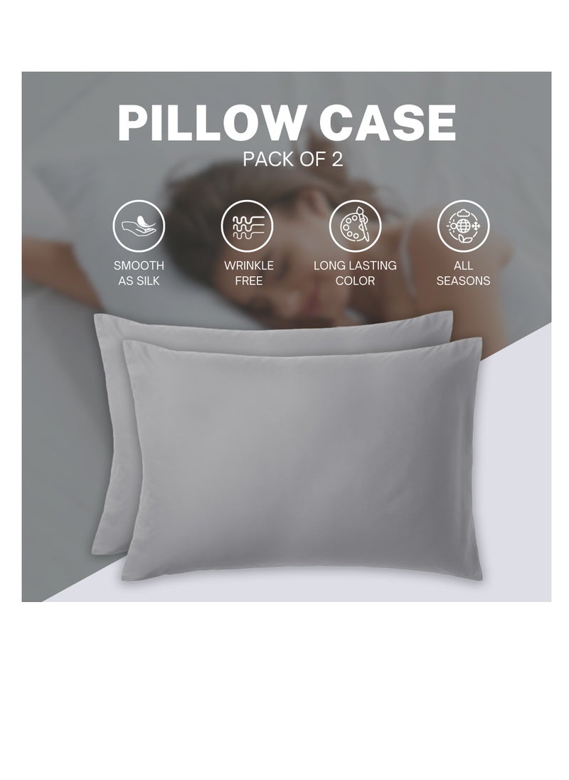 Infinitee Xclusives - Premium Grey Queen Pillow Cases - 2 Piece Set Pillow Cover - Soft Brushed Microfiber Fabric - Pillow Cases Standard Size (20x30 Inches) by Infinitee Xclusives - Image 1