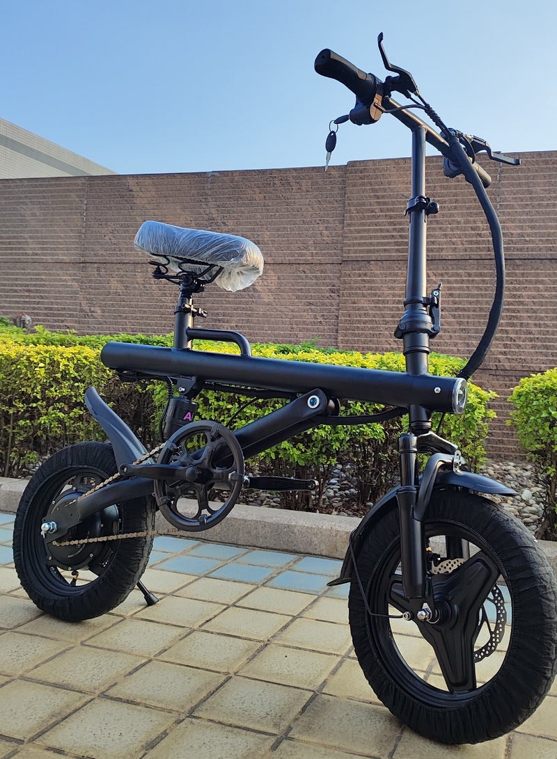 Gasin Adult Electric Folding Bicycle With 400W Motor And 50km Range, Electric Bicycle With 14-inch Vacuum Shock-absorbing tires, Suitable For Commuting, Beach, Snow, Mountain Electric Scooters. - Image 2