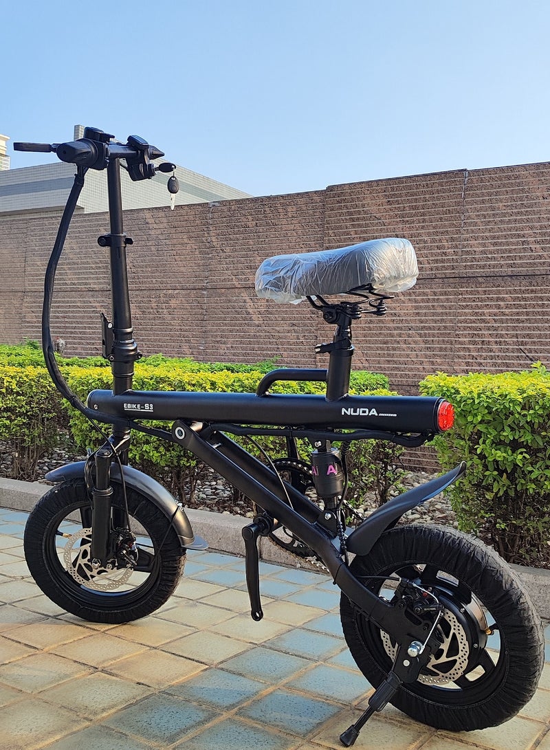 Gasin Adult Electric Folding Bicycle With 400W Motor And 50km Range, Electric Bicycle With 14-inch Vacuum Shock-absorbing tires, Suitable For Commuting, Beach, Snow, Mountain Electric Scooters. - Image 3