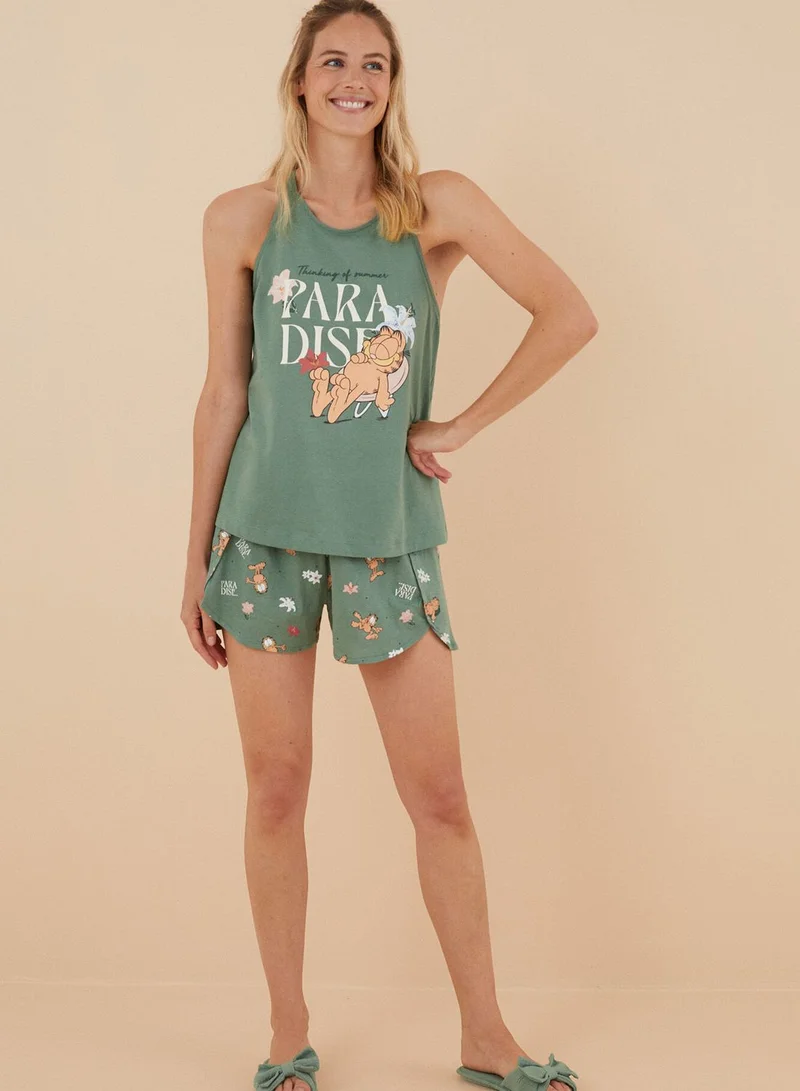 women'secret Printed High Waist Pyjama Shorts