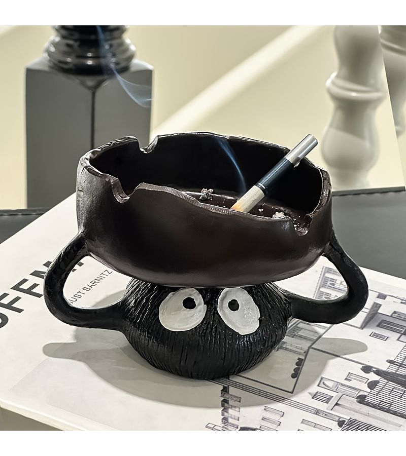 A Cute Cartoon Coal Design Ashtray Anti Flying Ash Quirky Home Living Room Decoration Desktop Office Christmas New Year Gift Present For Friends Husband - Image 3