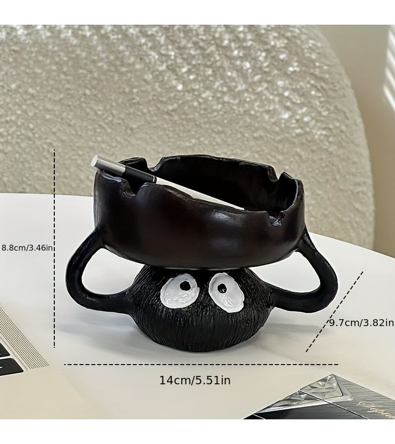 A Cute Cartoon Coal Design Ashtray Anti Flying Ash Quirky Home Living Room Decoration Desktop Office Christmas New Year Gift Present For Friends Husband - Image 5
