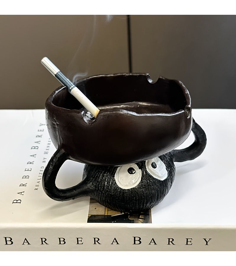 A Cute Cartoon Coal Design Ashtray Anti Flying Ash Quirky Home Living Room Decoration Desktop Office Christmas New Year Gift Present For Friends Husband - Image 4
